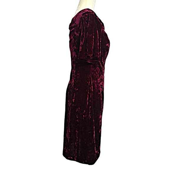 Eliza J Women's Off The Shoulder Velveteen Burgundy Party Sheath Dress Sz 8 - Picture 5 of 9